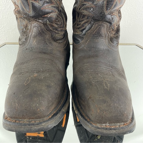 !SOLD! ARIAT Mens Brown Leather WorkHog Waterproof Western Cowboy Work Boots - Picture 9 of 14